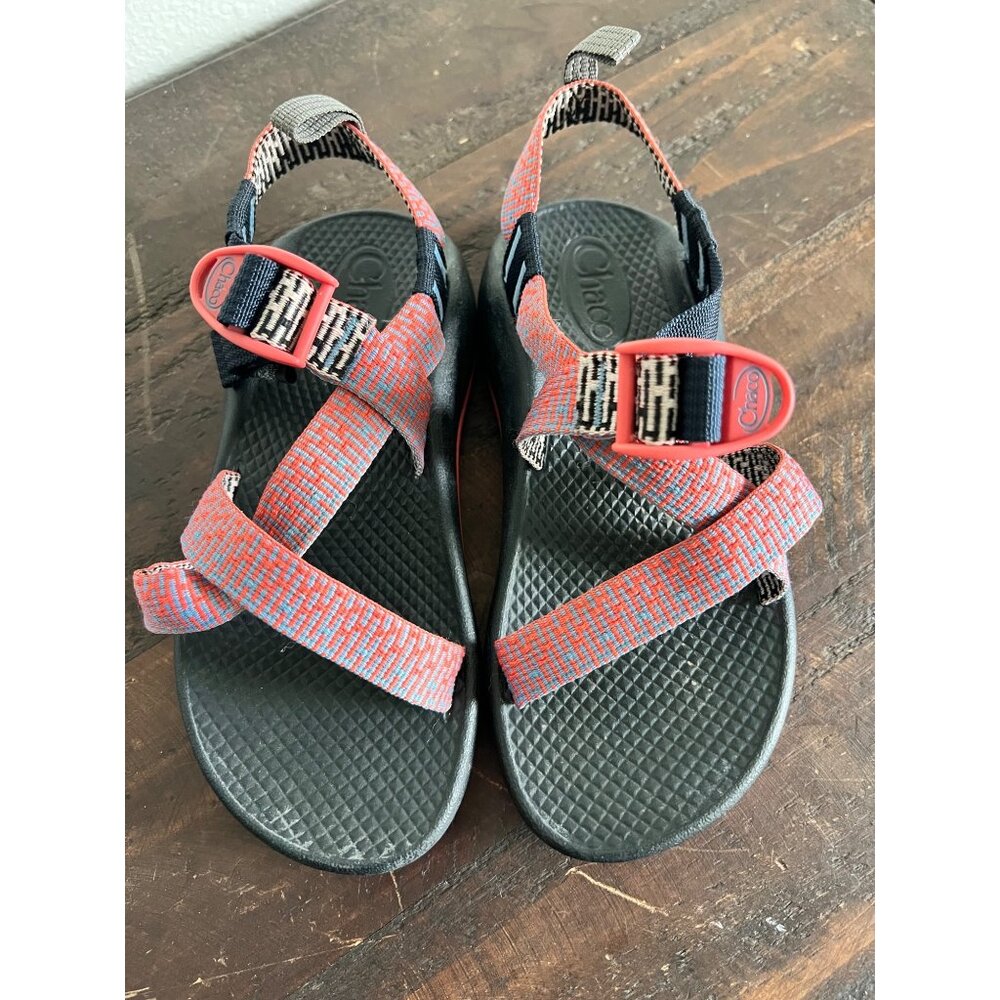 Chaco Kids Z/1 EcoTread Sandals Red/Black Adjustable Straps Size 2 Youth Durable